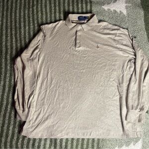 Ralph Lauren Men's Light Gray Long Sleeve Polo Shirt